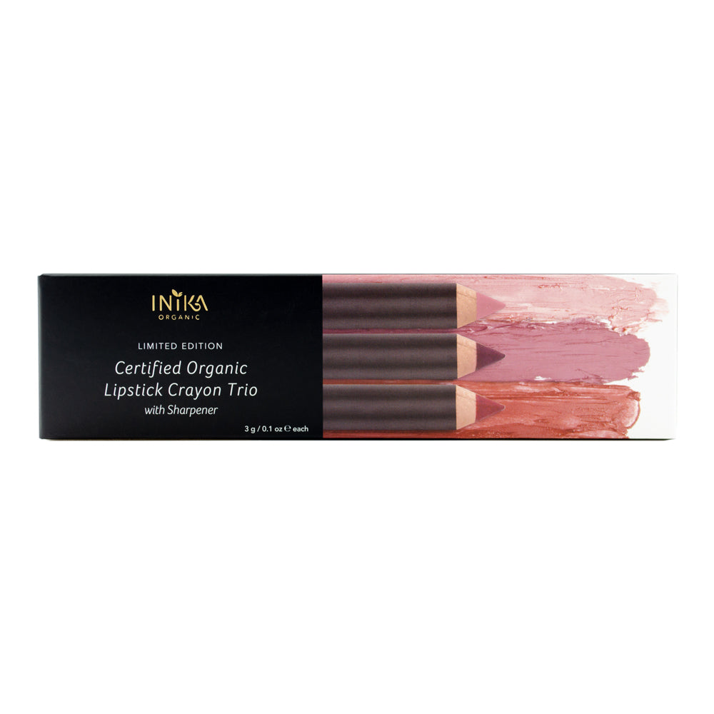 Certified Organic Lipstick Crayon Trio